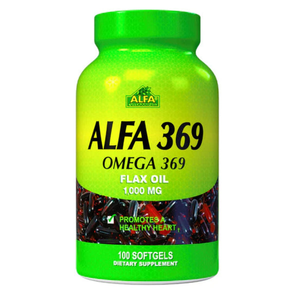 Alfa Vitamins Alfa 369 Omega Flax Oil 1000 MG 100 Softgels
