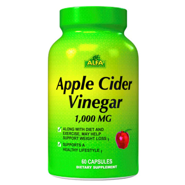 Alfa Vitamins Apple Cider Vinegar 1000 MG 60 Capsules