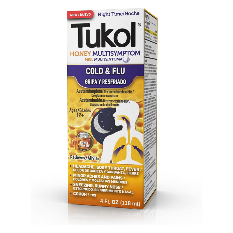 GenomaLab Tukol Honey Multisymptom Cold And Flu Night 4 oz