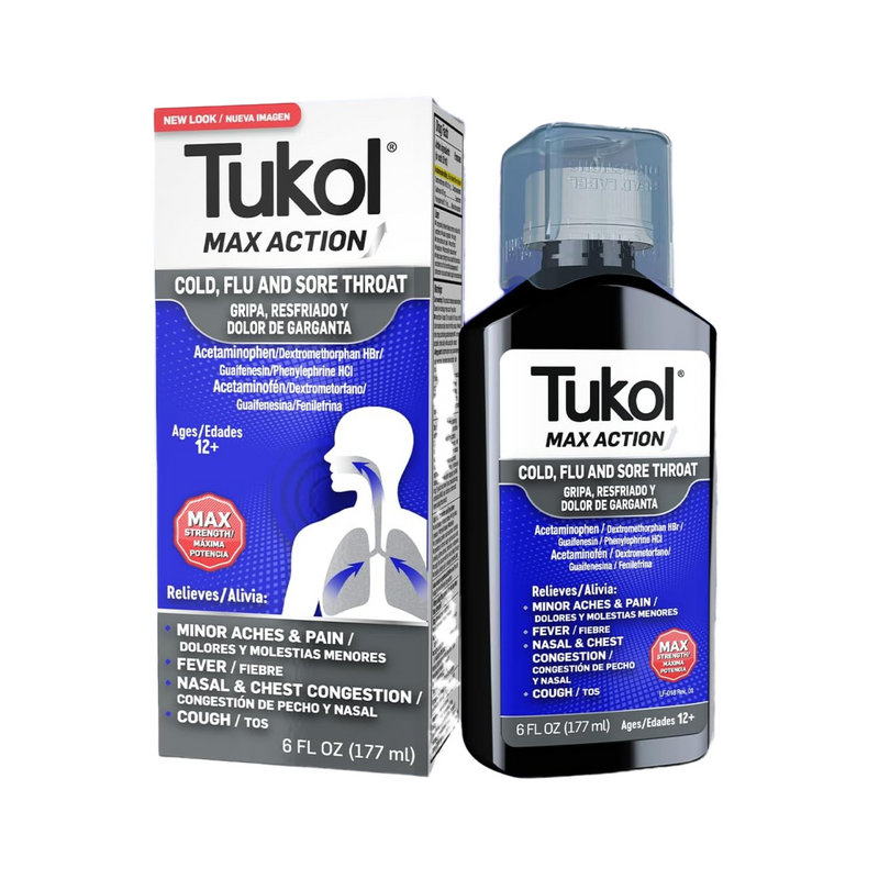 GenomaLab Tukol Max Action Cold, Sore Throat & Cough Syrup - 6 oz