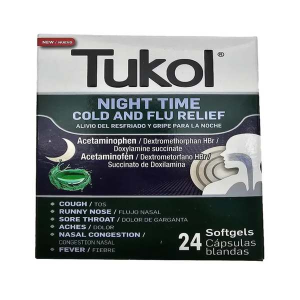 GenomaLab Tukol Night Time Cold And Flu- 24 Softgels