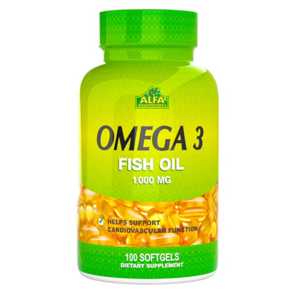 Alfa Vitamins Omega 3 Fish Oil 1000 MG 100 Softgels