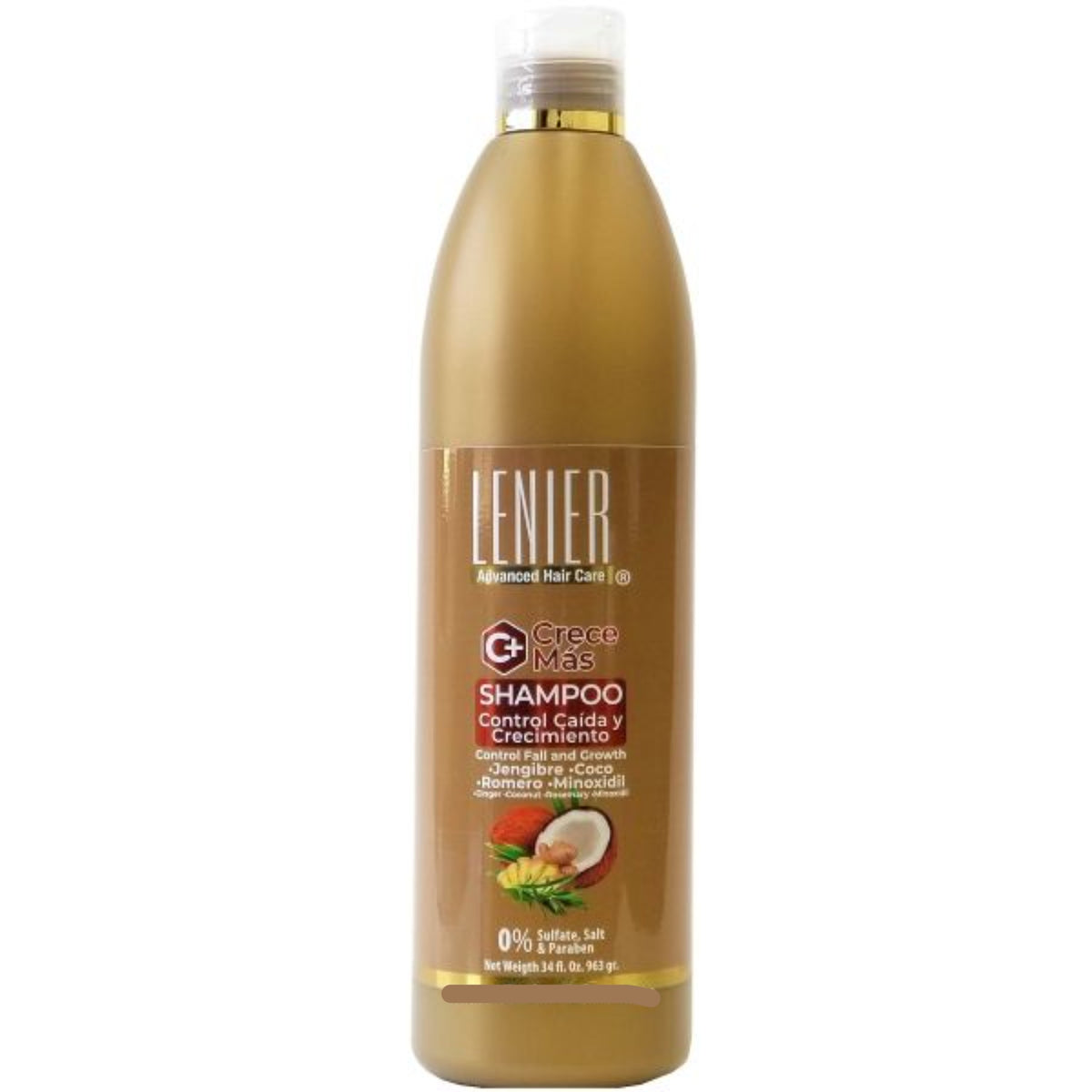 Lenier Crece Mas Shampoo Sulfate Free 34 oz